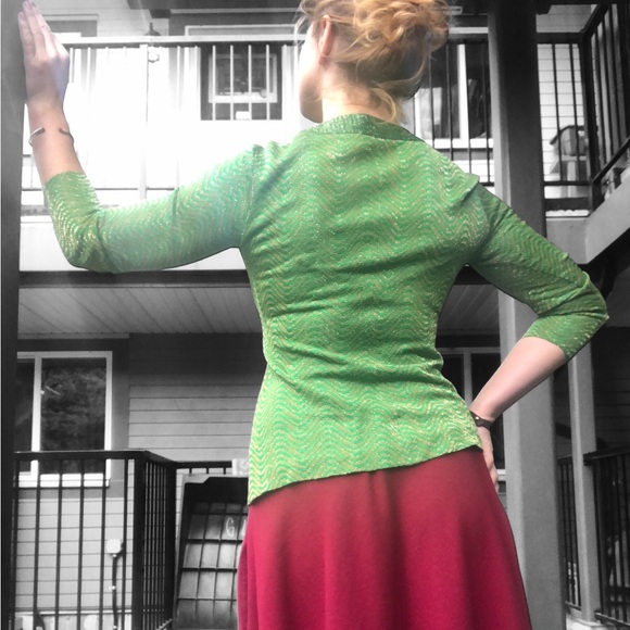 VTG | 70s metallic green and gold medium - Picture 4 of 16